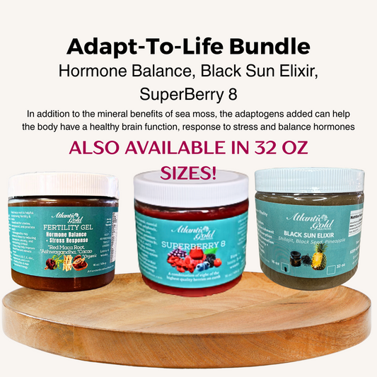 Adapt-To-Life Bundle - Adaptogenic Herbal Formulas - Hormone Bal., Superberry, Black Sun