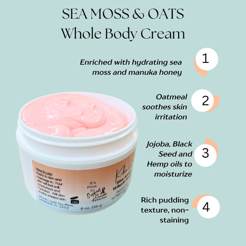 Sea Moss + Oats Whole Body Cream, 8 oz