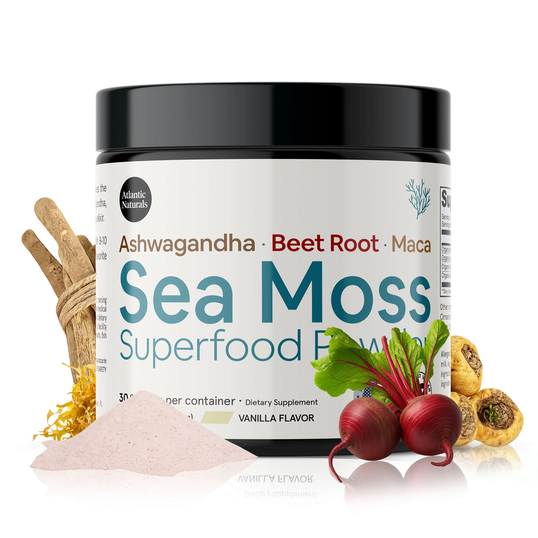 Sea Moss Superfood Powder with Ashwagandha, Beet Root & Maca Root