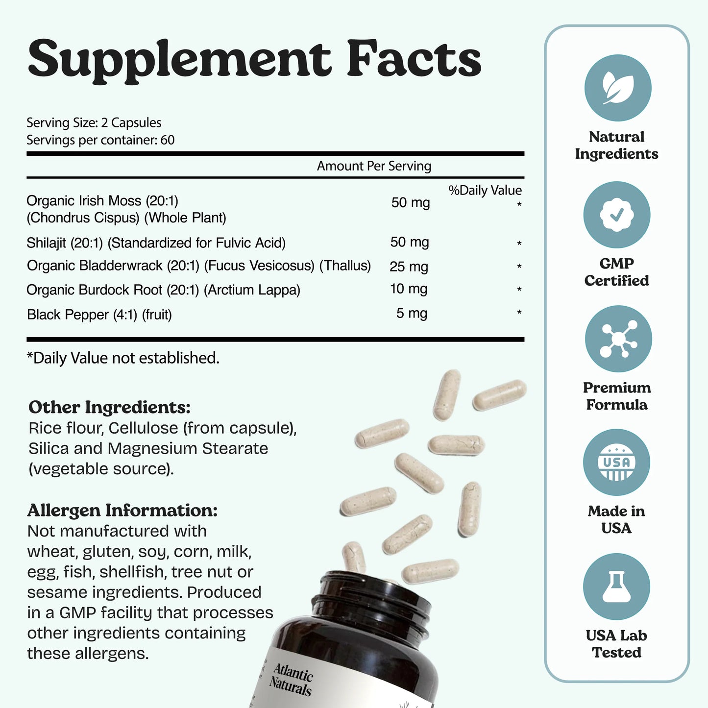 Sea Moss with Shilajit Capsules -5 In 1