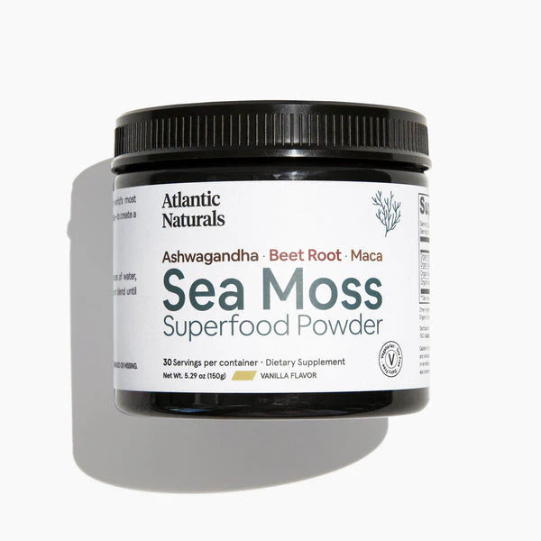 Organic Sea Moss Superfood Powder with Ashwagandha, Beet Root & Maca